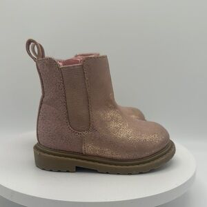WONDER NATION Pink and Gold Chelsea Boots, Baby Size 3